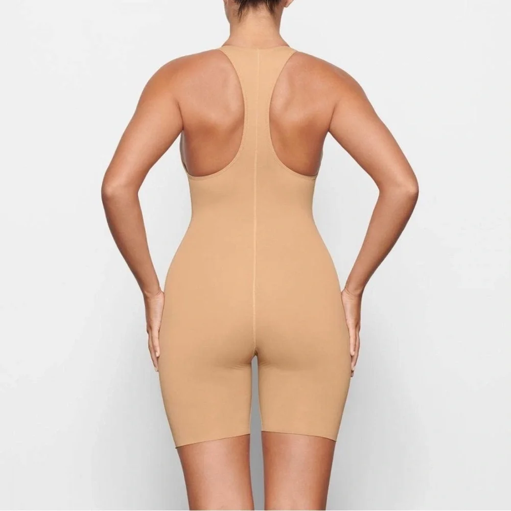 NWT Skims Swim Cycle Suit One Piece Women's Size M Ochre Racerback Scoop Neck L